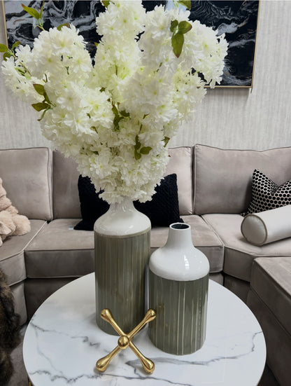Sage Green/Cream Vase