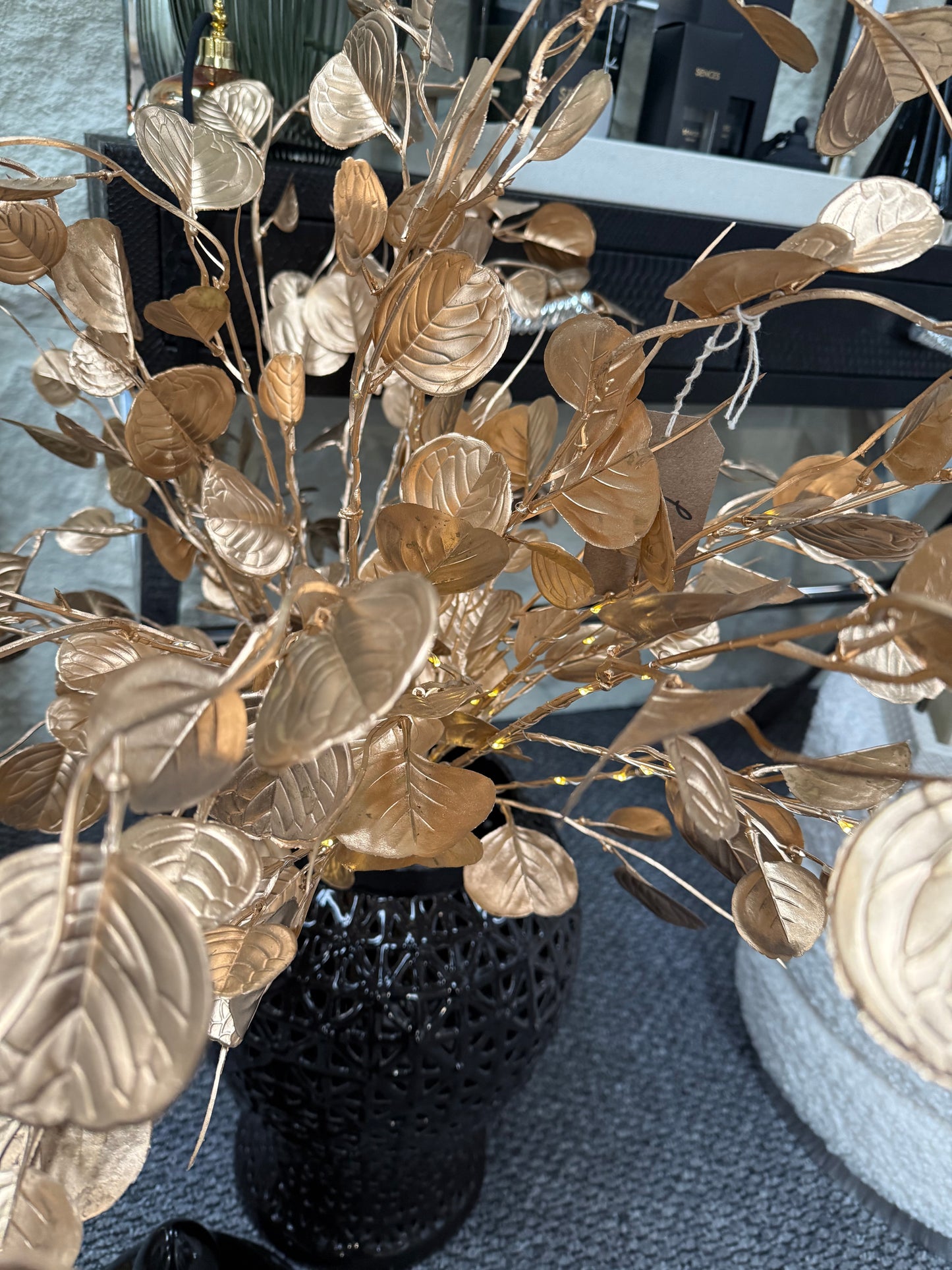 Lit Gold Leaves Branch - 2 PKTS (includes 2 branches in each box)