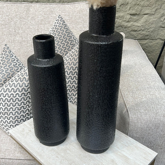 Black Textured Vase