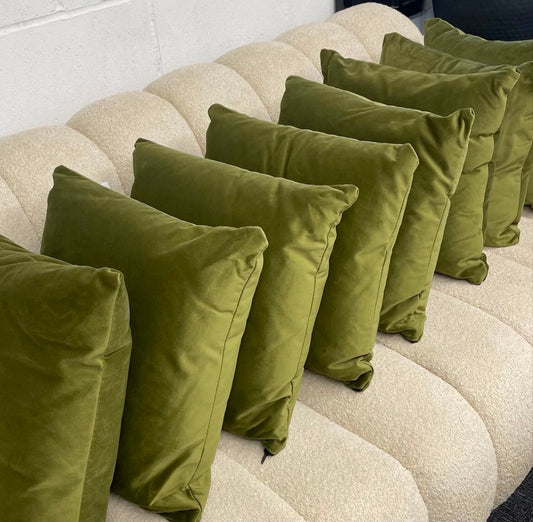 Olive Green Velvet Cushion