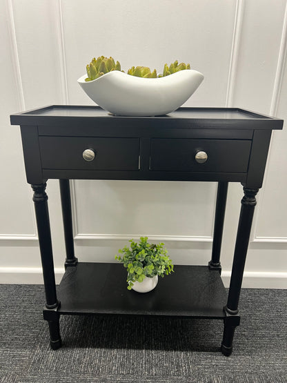 Black 2 Drawer Console Table