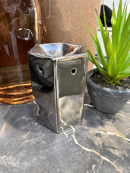 Chrome Hexagon Wax Burner