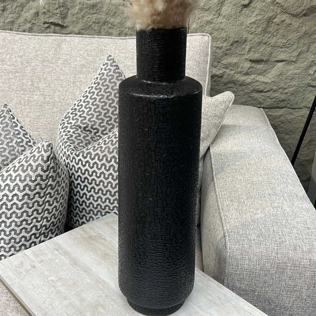 Black Textured Vase