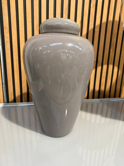 Taupe/ Grey Lidded Urn