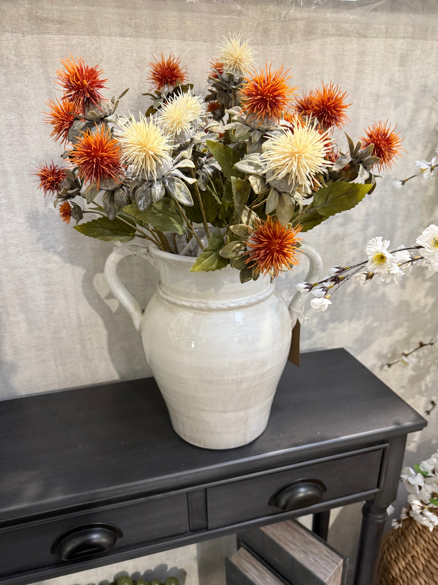 Cream Dist Ceramic Vase