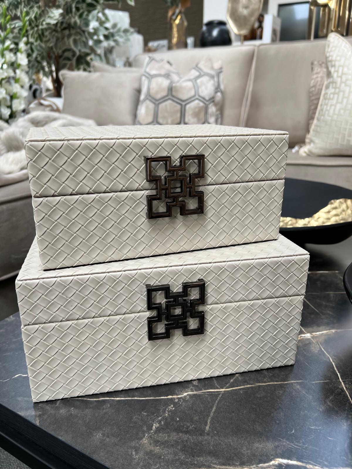 Set of 2 Grey Jewellery Boxes