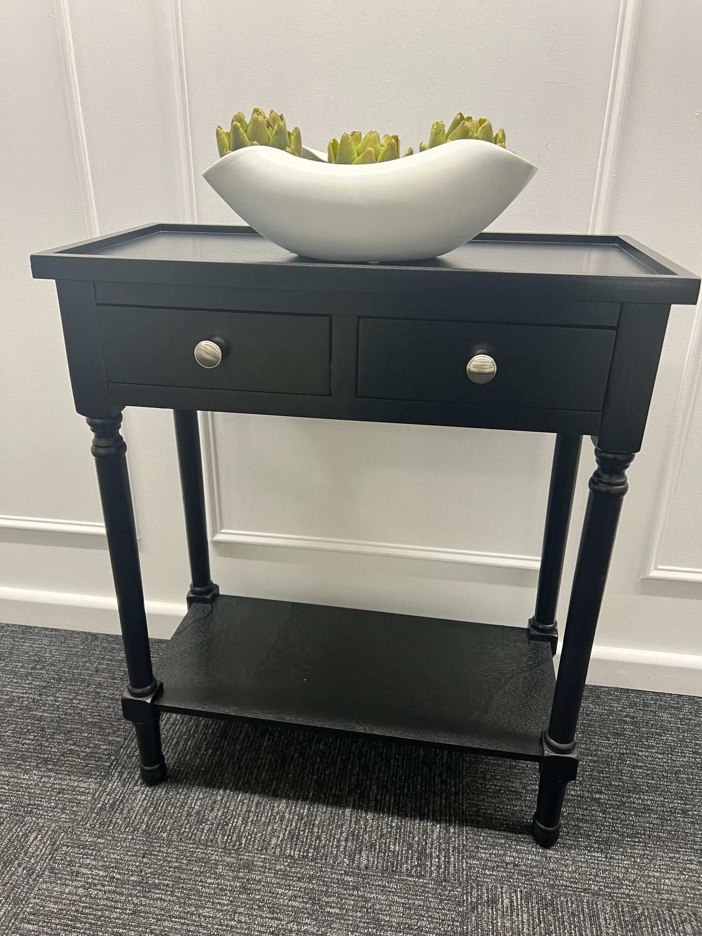 Black 2 Drawer Console Table