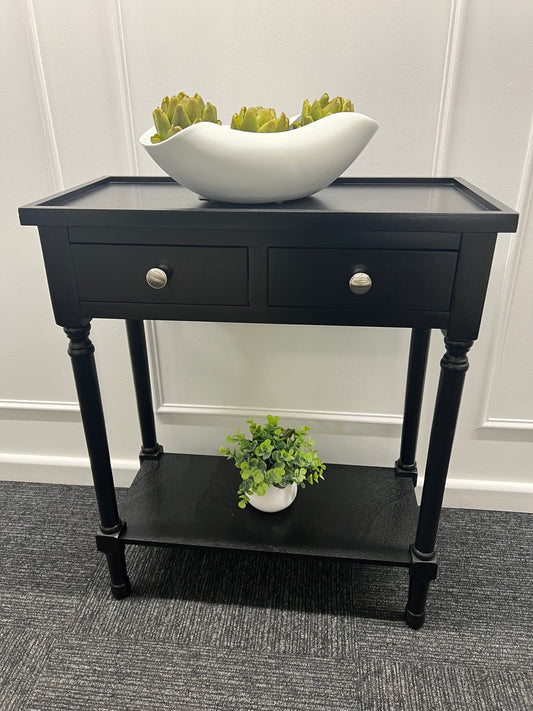 Black 2 Drawer Console Table