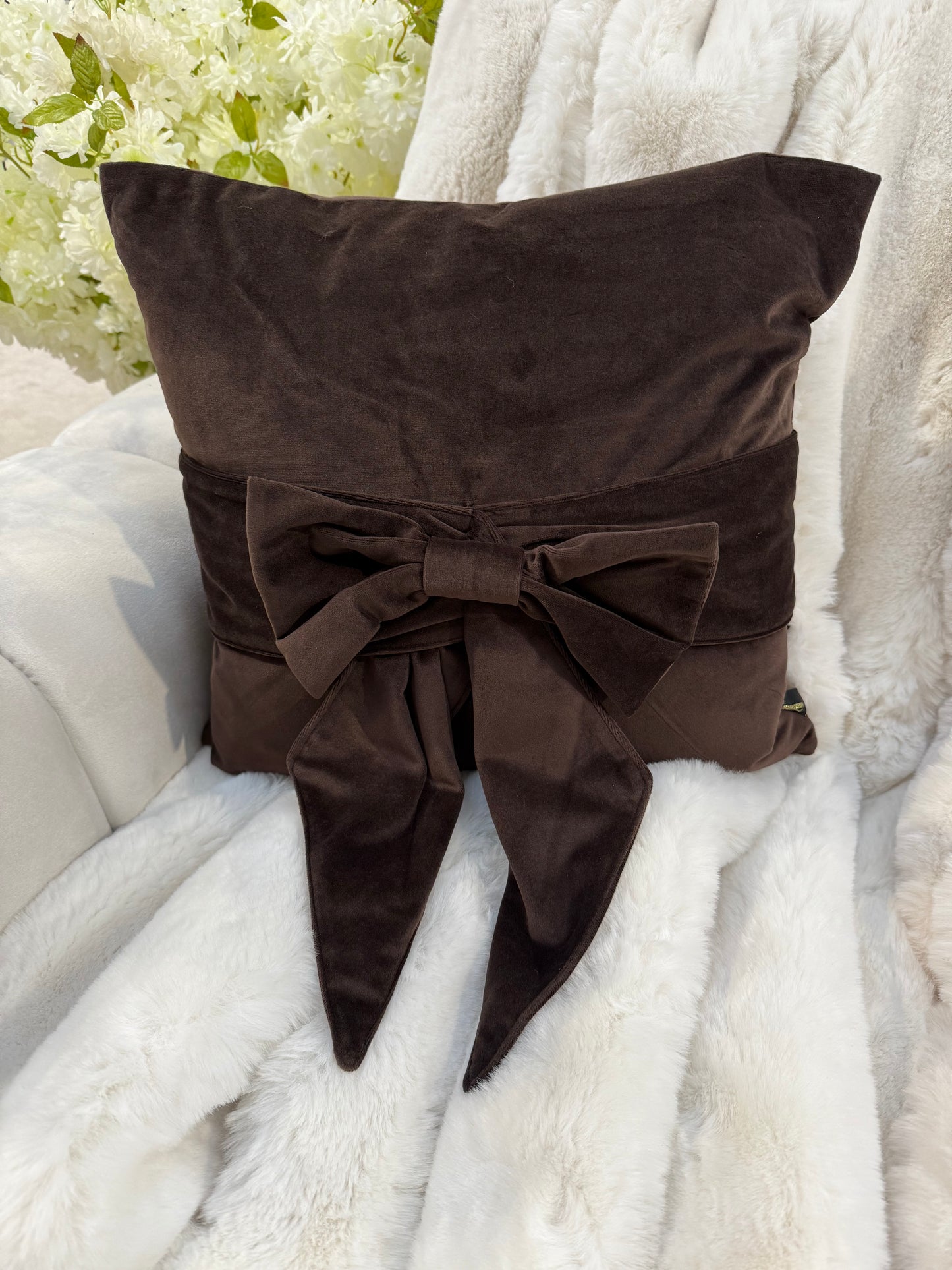 Choc Bow Tie Cushion