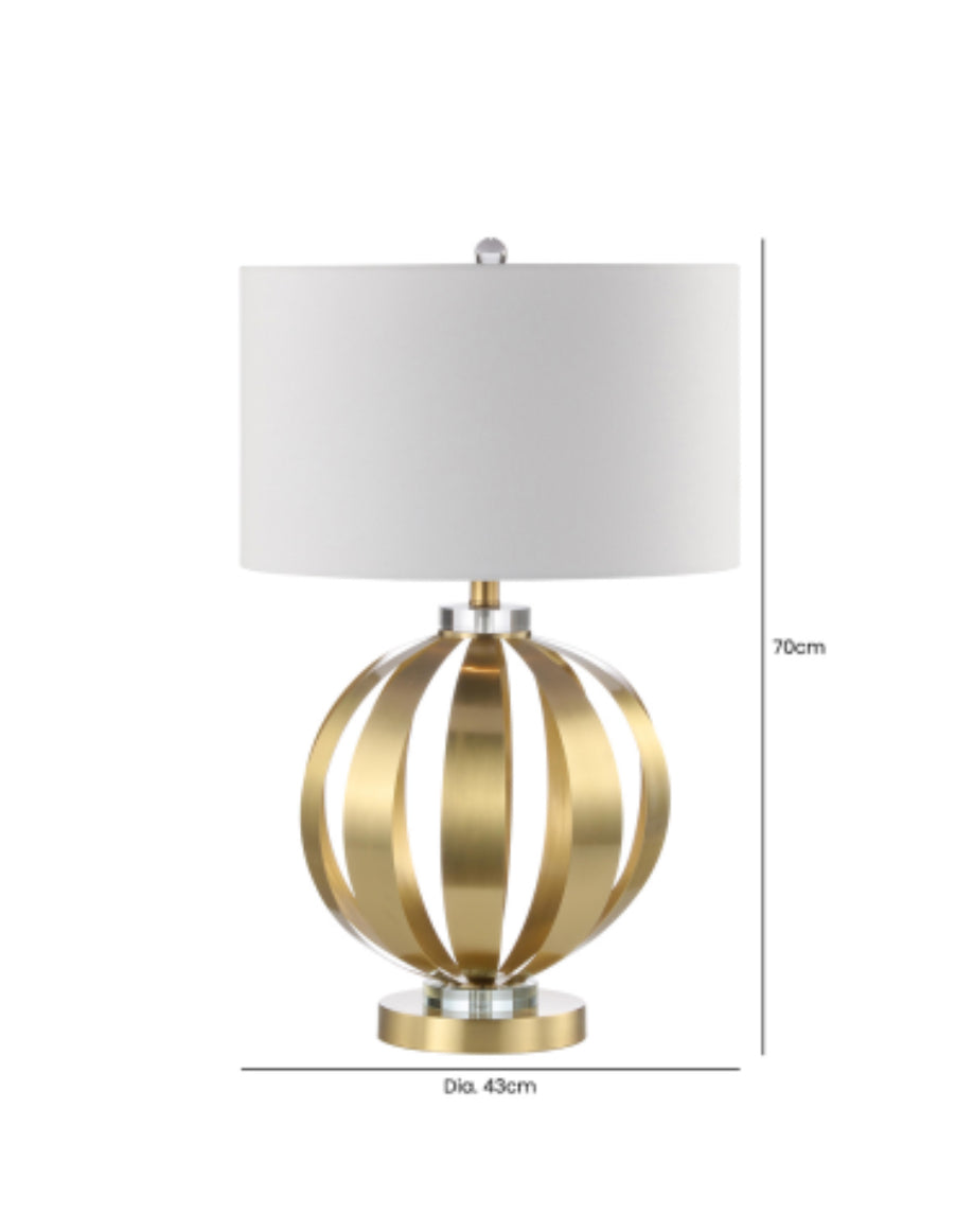 Gold Metal Lamp with White Shade