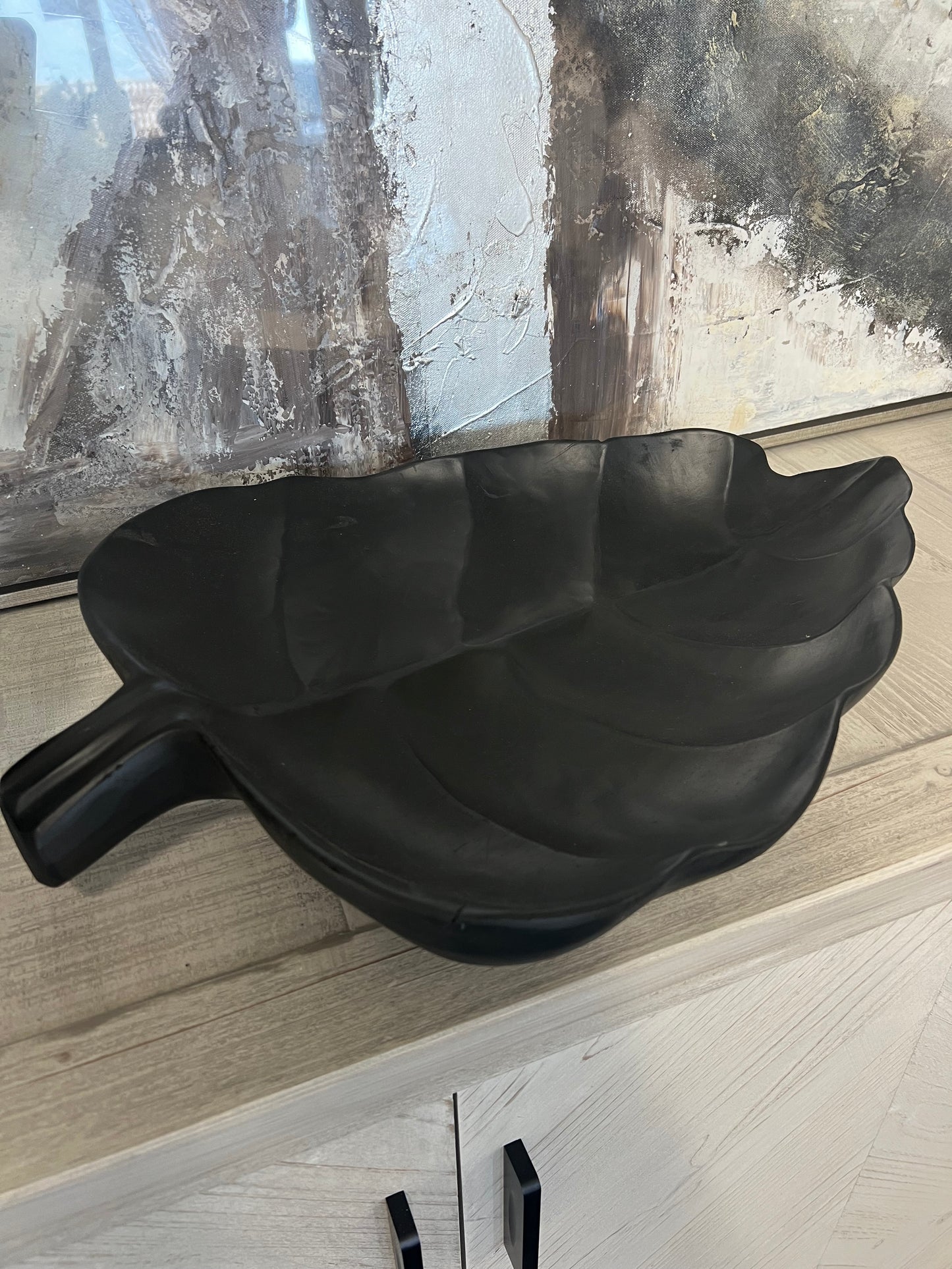 Ebony Teak Leaf Tray