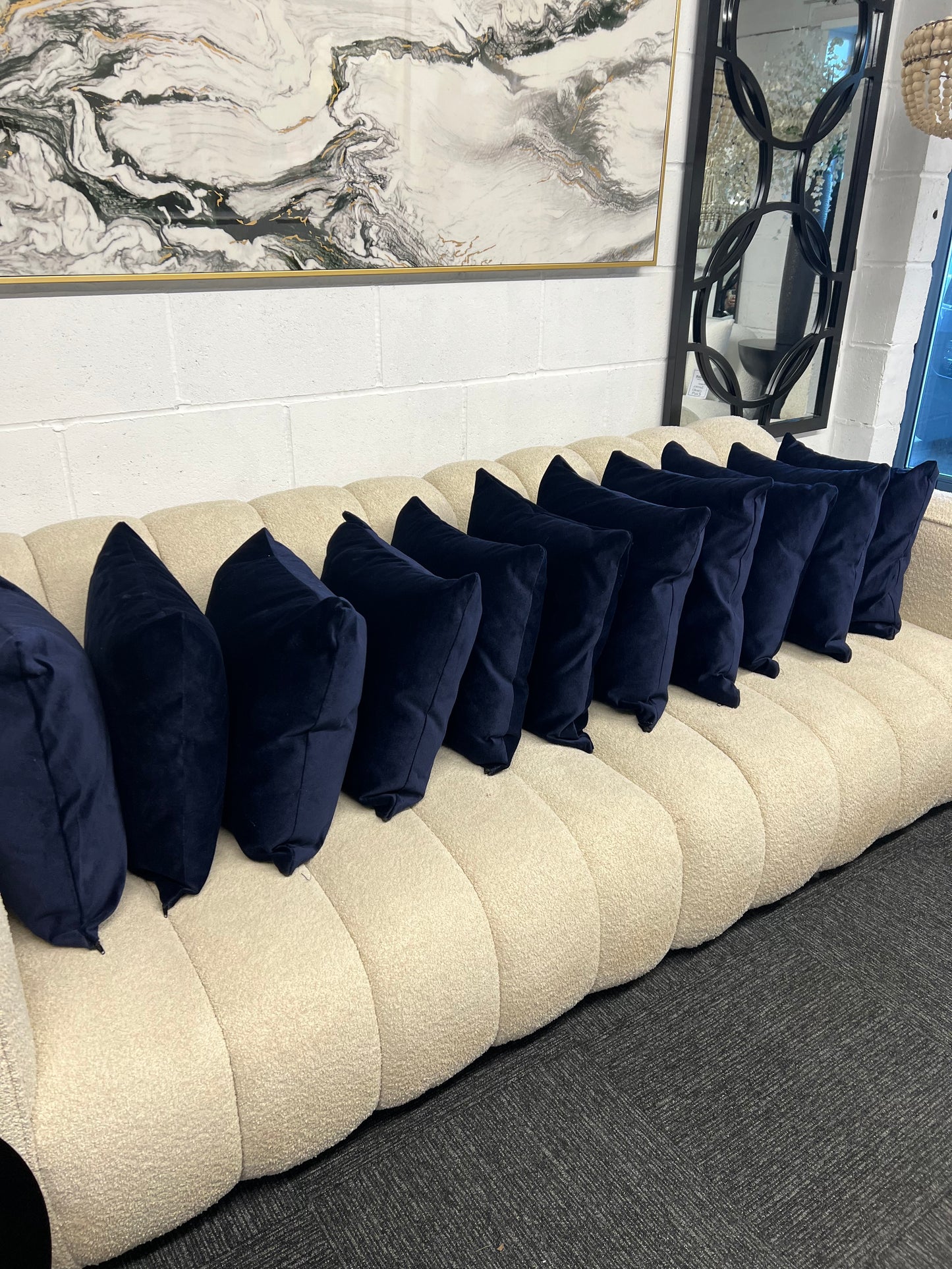 Navy Blue Velvet Cushion