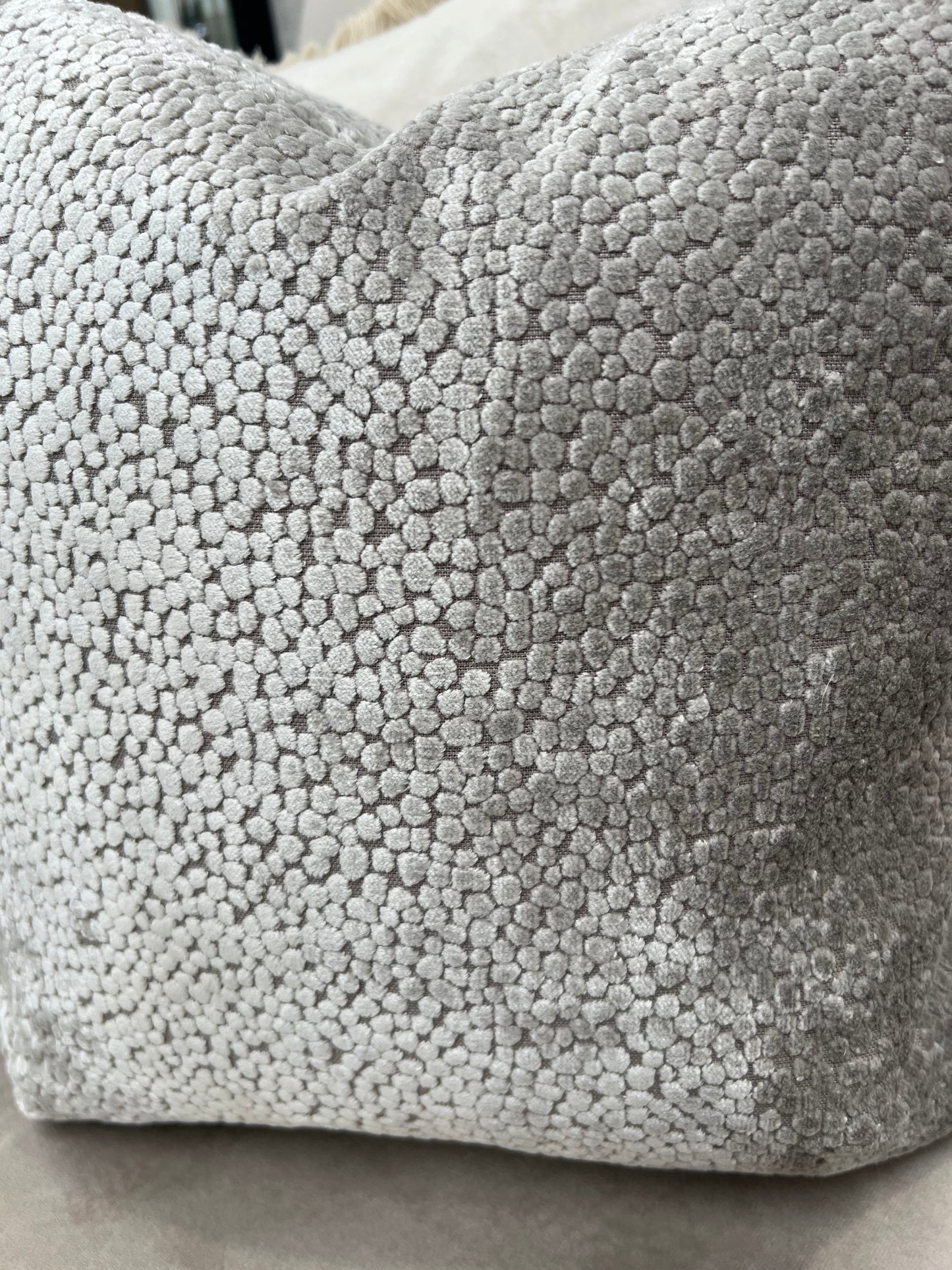 Taupe Bingham Velvet Cushion 16"