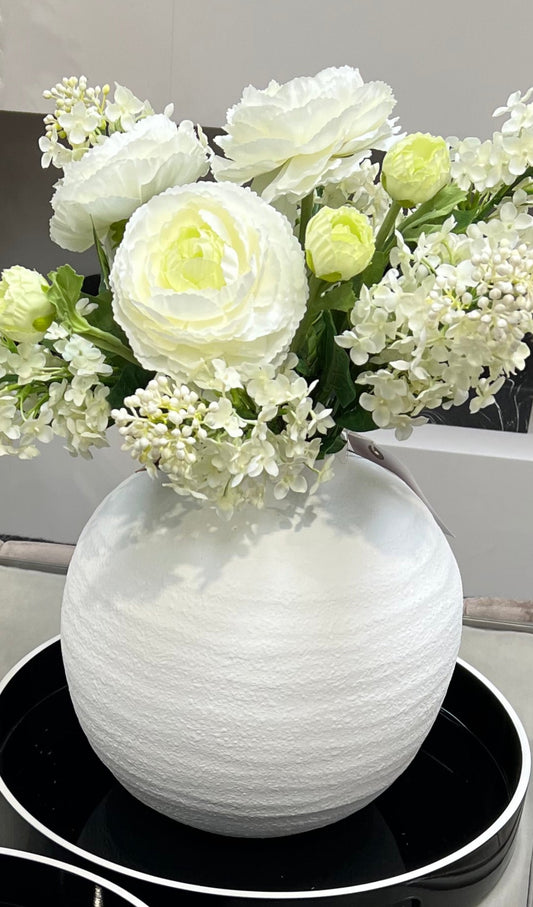 Tiber May White Ceramic Vase