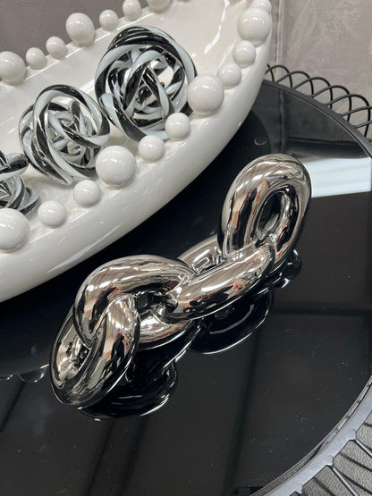 4 Chain Silver Sculpture