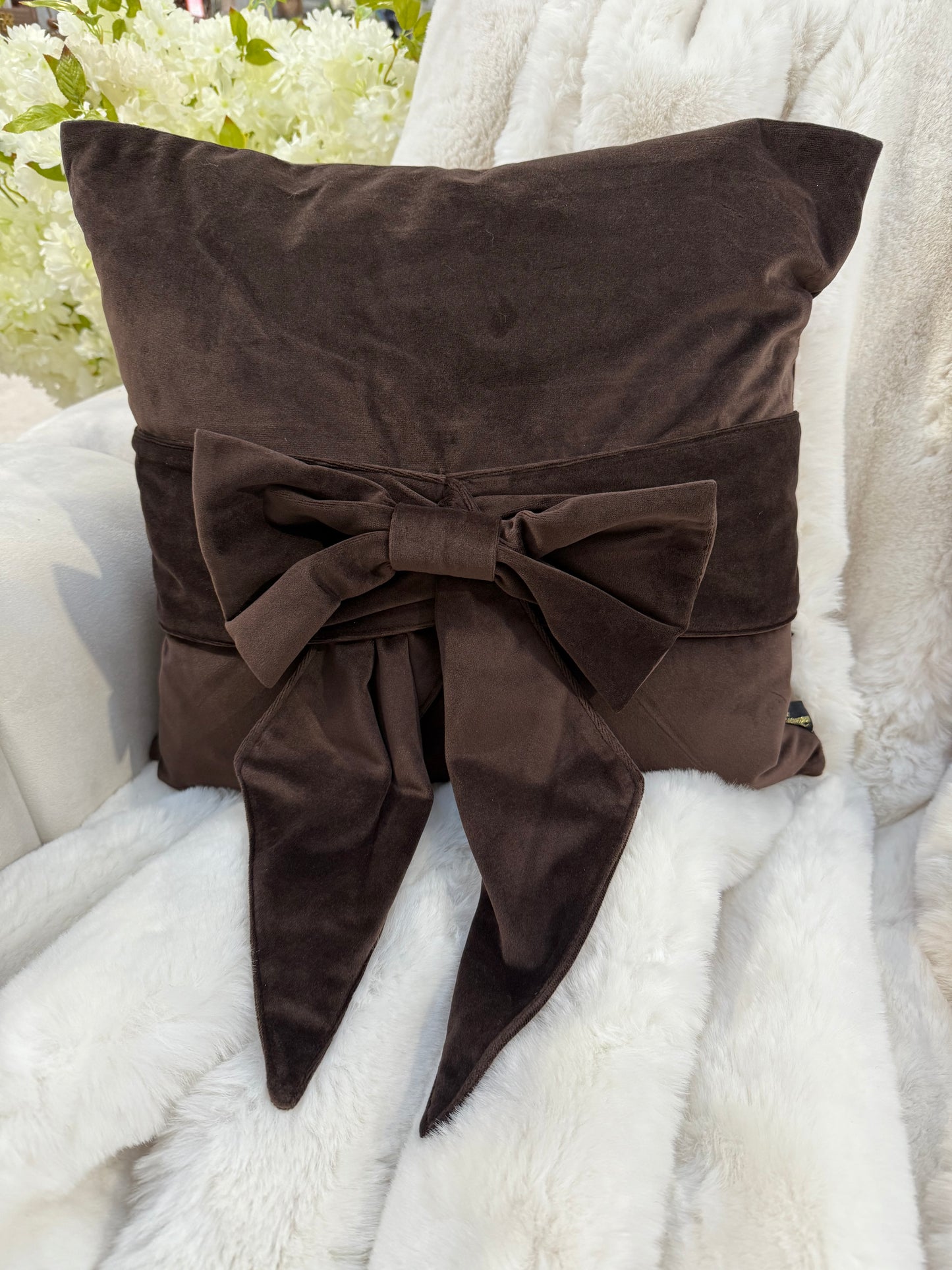 Choc Bow Tie Cushion