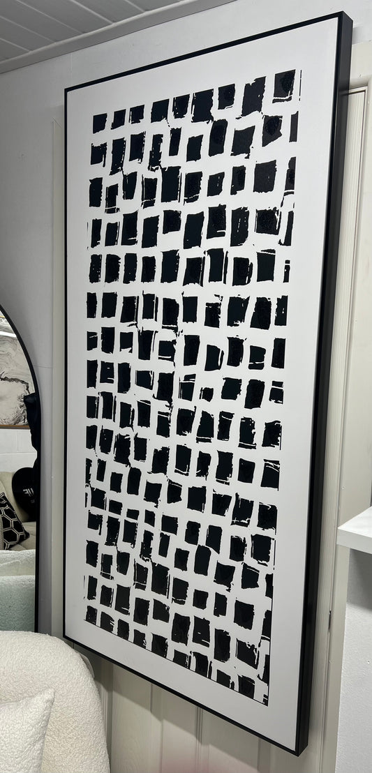 Black and White Framed Abstract Canvas