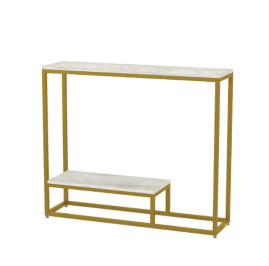 Cream and Gold Console Table Small