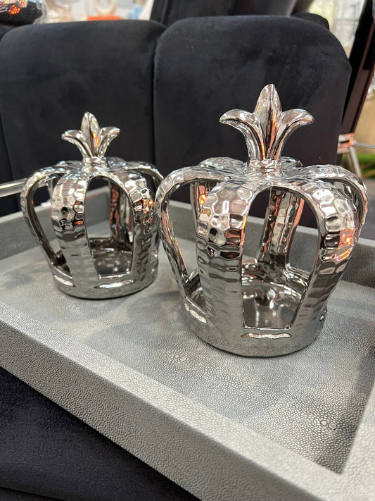 Silver Crown Tea-Light Candle Holders