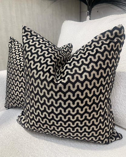 Black & Gold Wave Cushion