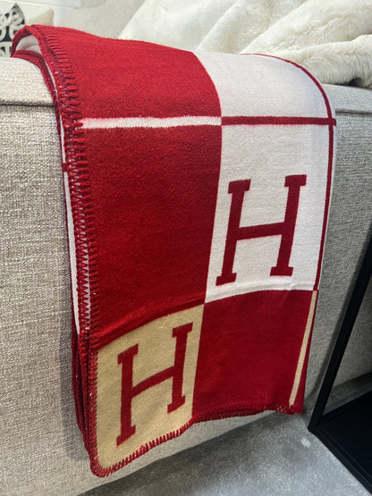 Luxury H Throw - Red Plaid