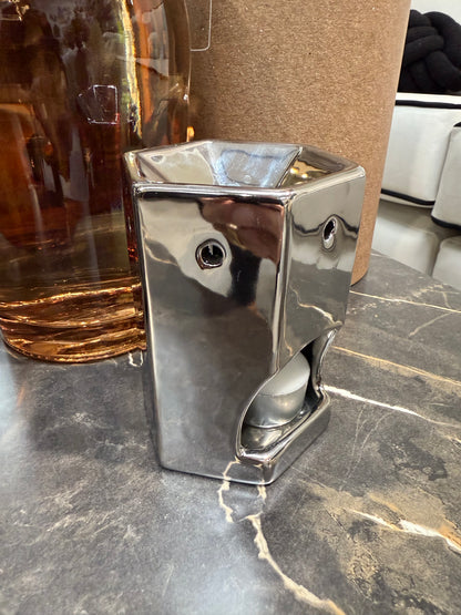 Chrome Hexagon Wax Burner