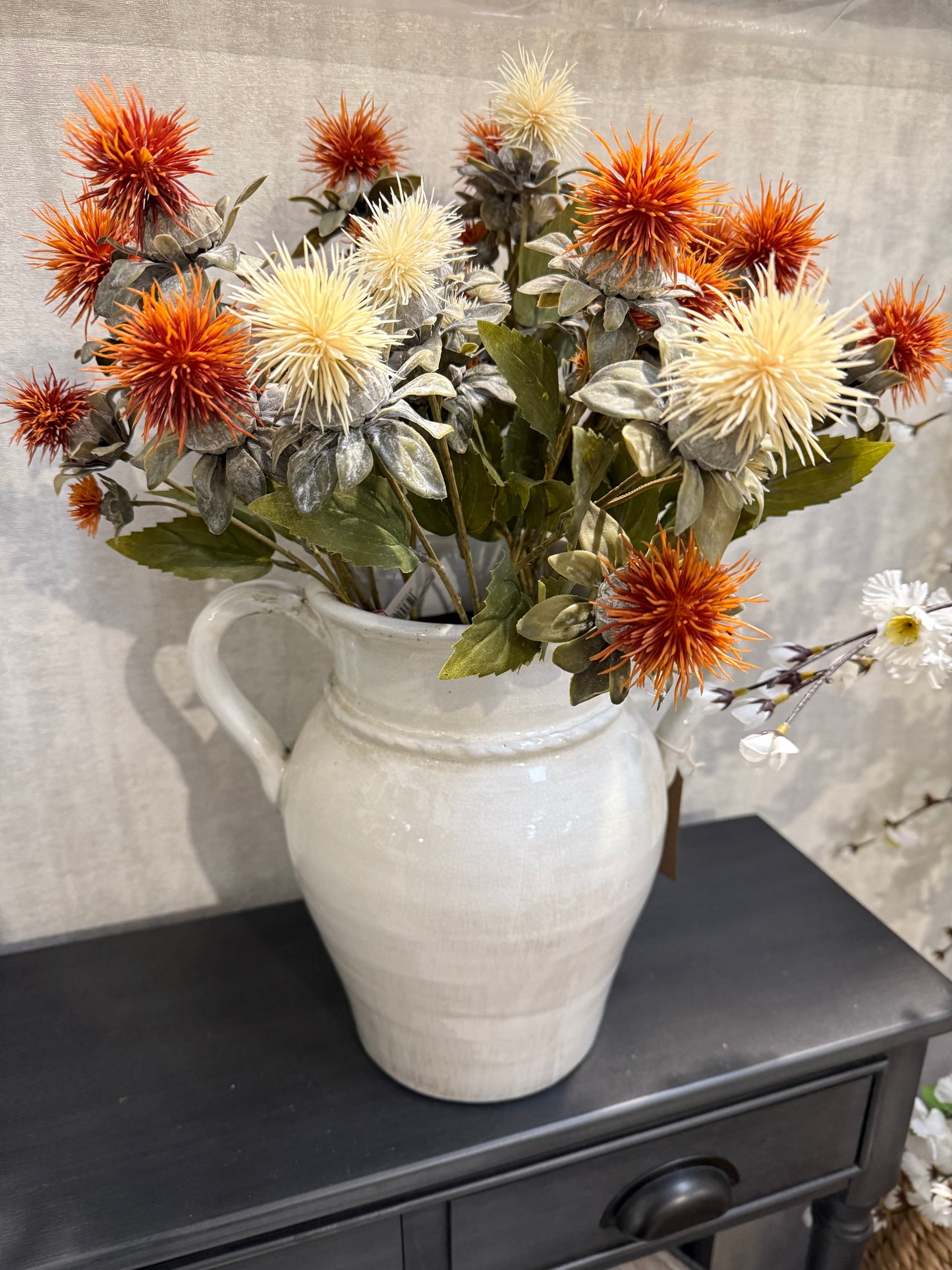 Cream Dist Ceramic Vase