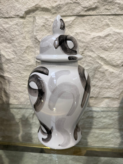 Ginger Jars Black/ White Swirl