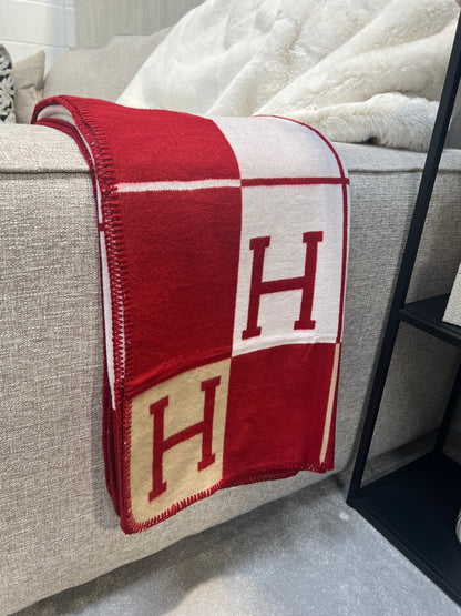 Luxury H Throw - Red Plaid