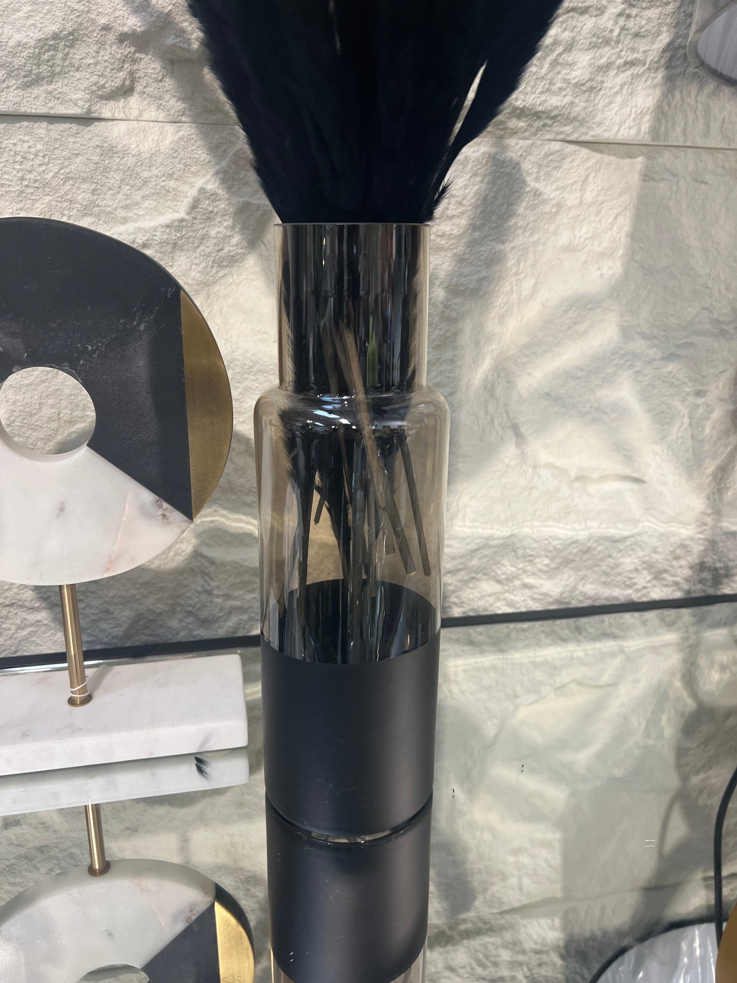 Matt Black Glass Vase