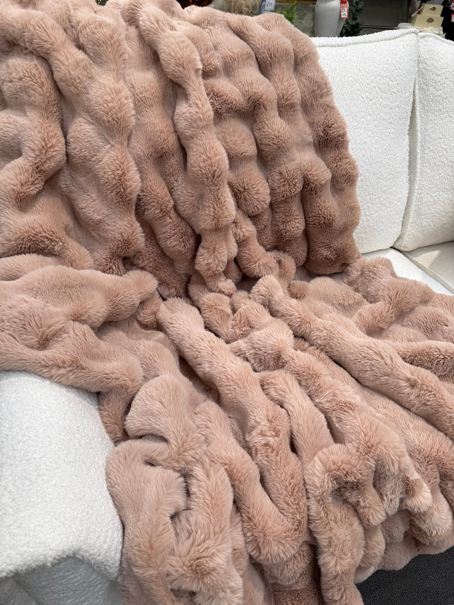 Natural Fur Throw