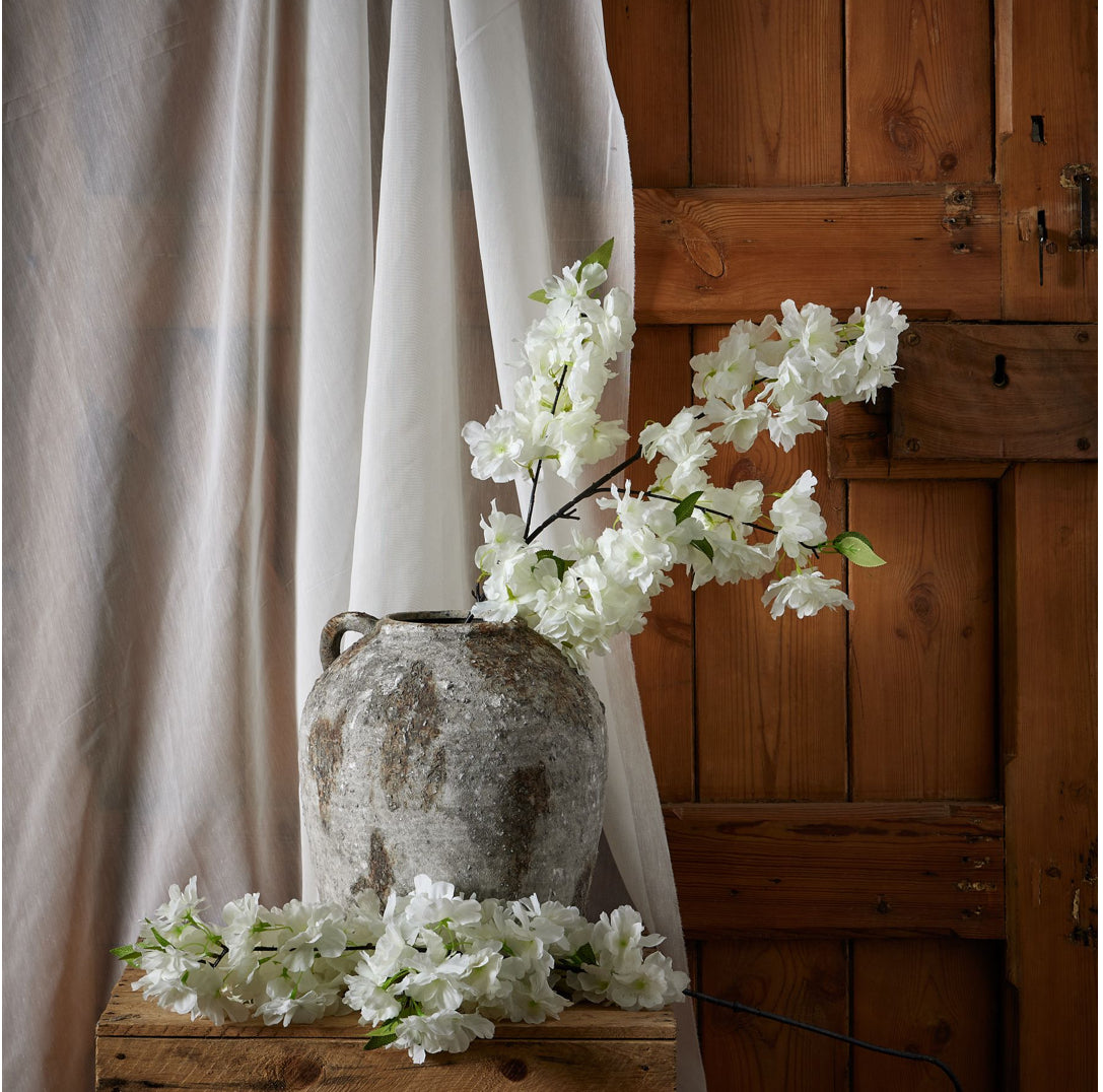 Large White Full Cherry Blossom Stem