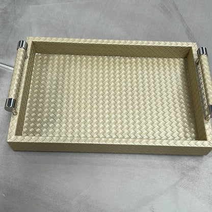 Gold Faux Leather Tray
