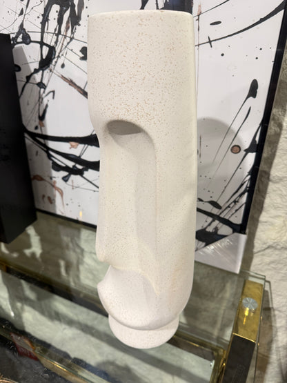 Cream Speckled Face Vase