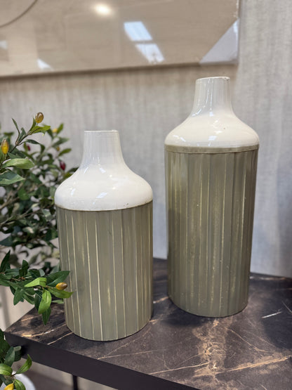 Sage Green/Cream Vase
