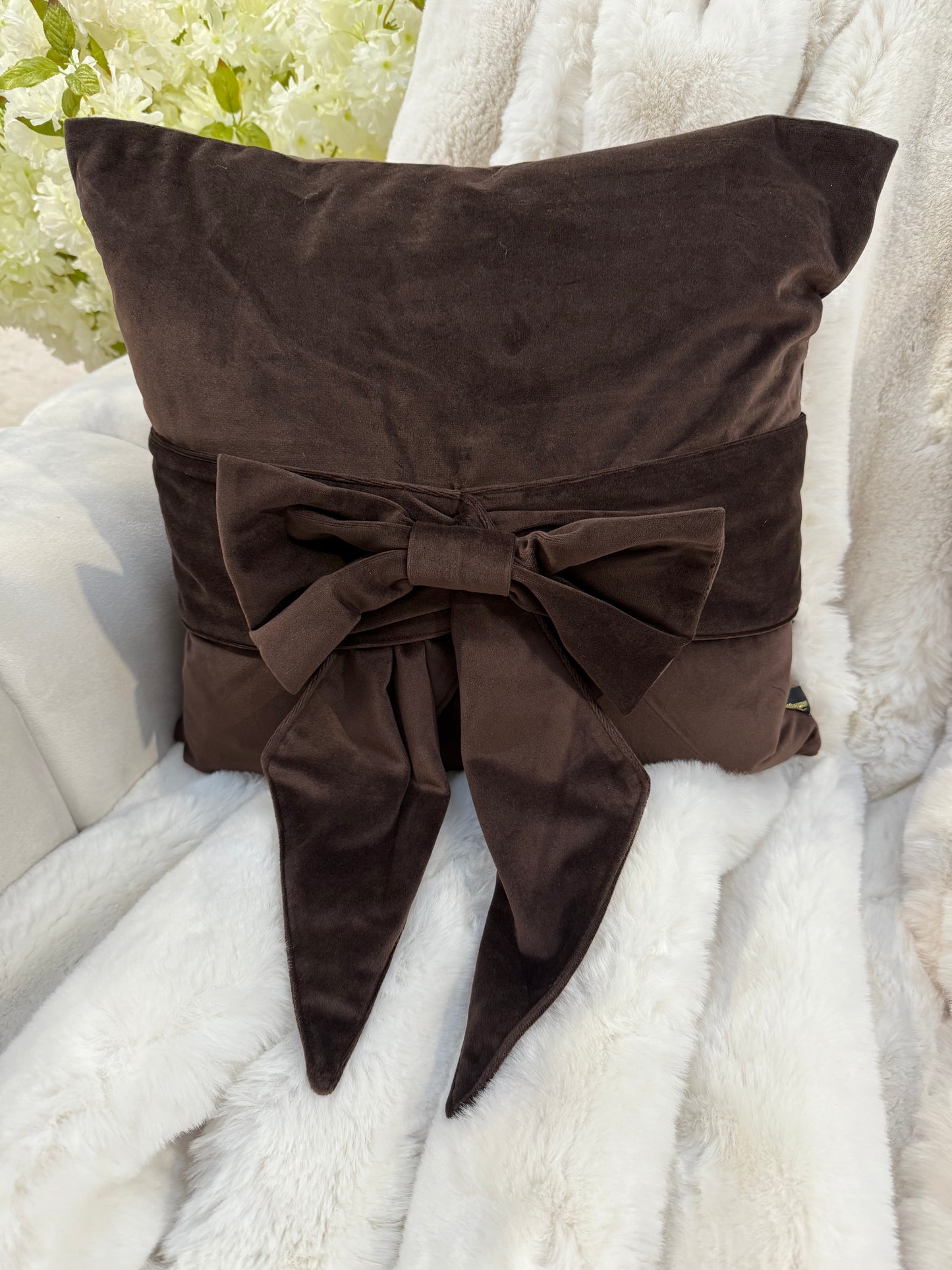 Choc Bow Tie Cushion