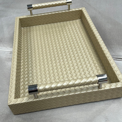 Gold Faux Leather Tray