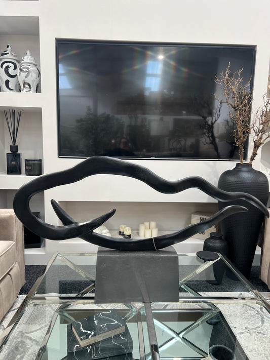 Azura Large Textured Black Aluminium Abstract Sculpture