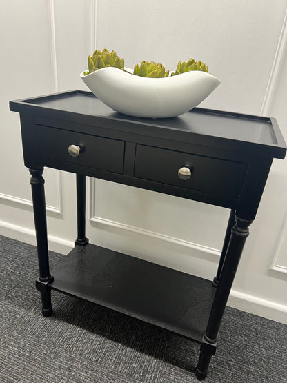 Black 2 Drawer Console Table