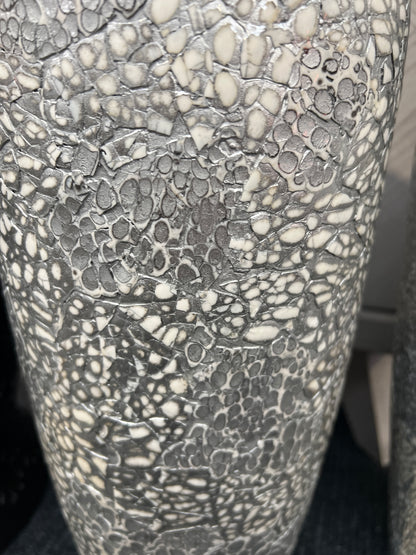 Glazed Grey & White Speckled Vase