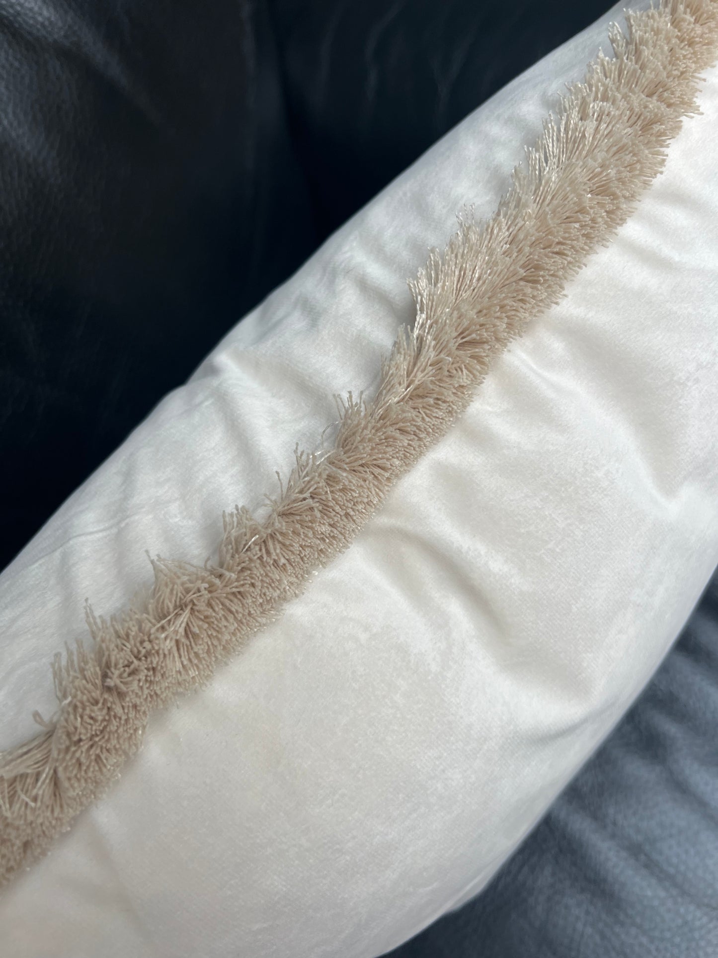 Ivory Fringed Cushion