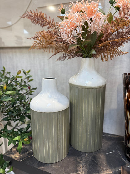 Sage Green/Cream Vase