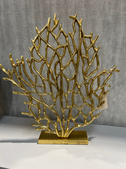 Prato Gold Finish Coral Sculpture