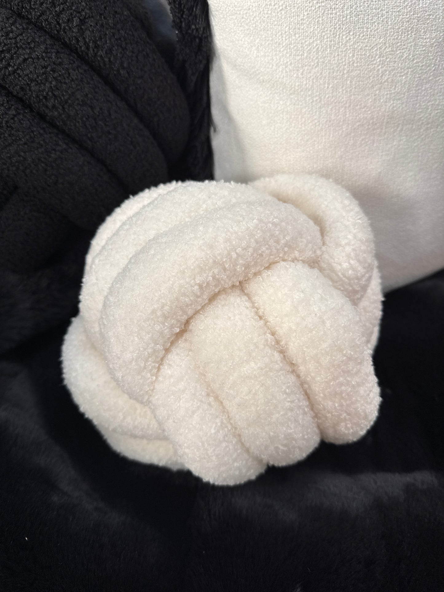 Ivory Knot Boucle Cushion
