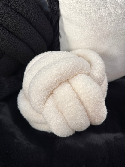 Ivory Knot Boucle Cushion