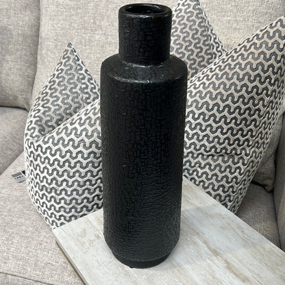 Black Textured Vase