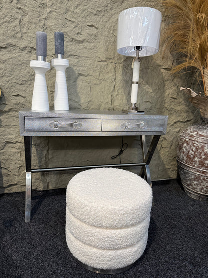 Silver Faux Skin Console/ Desk Table