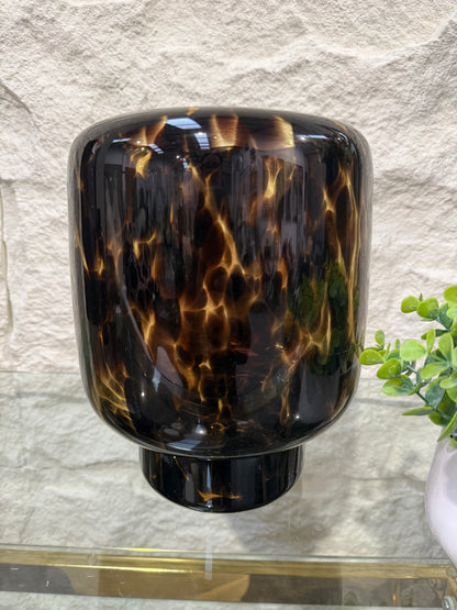 Glass Leopard Vase