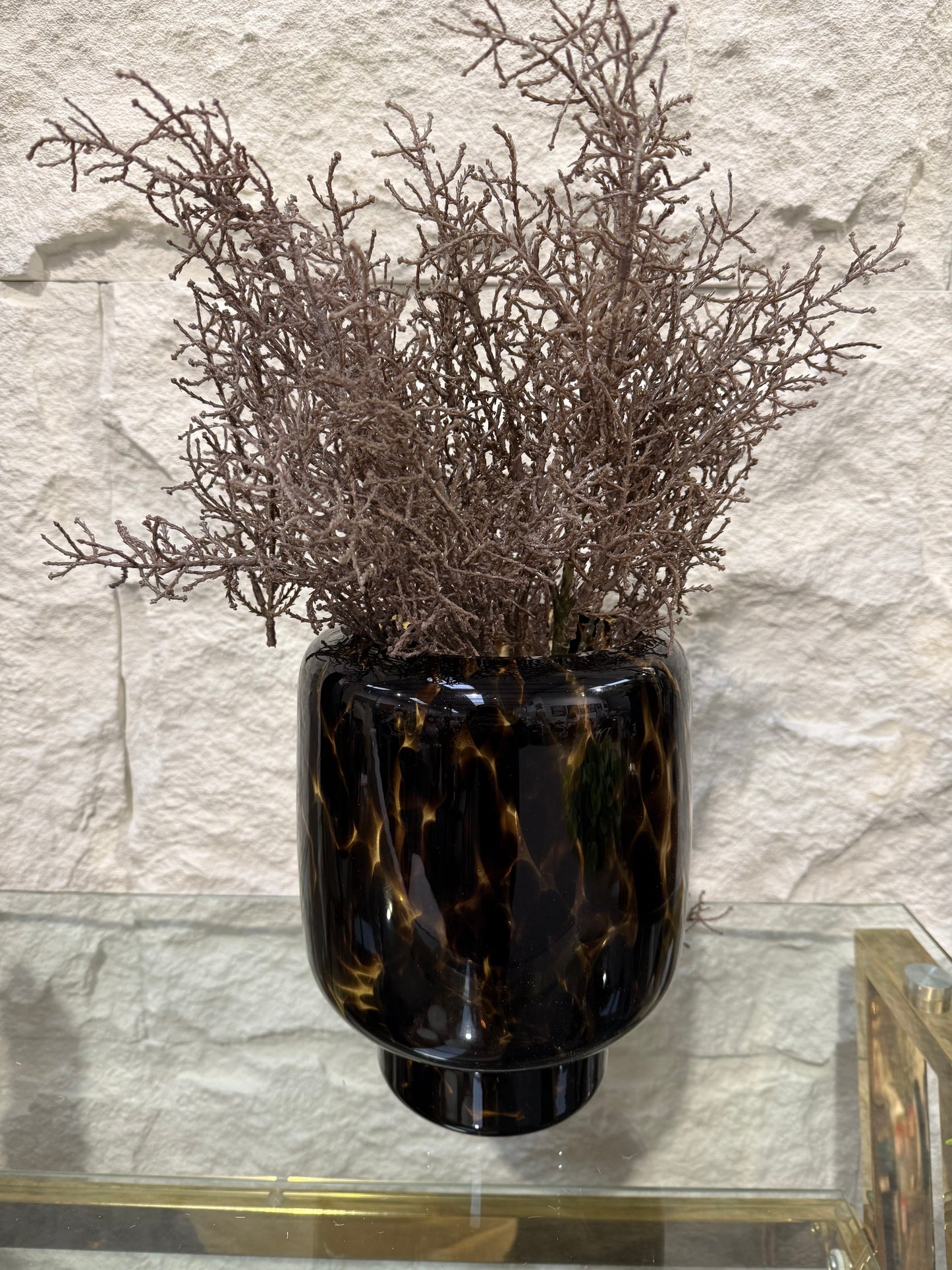 Glass Leopard Vase