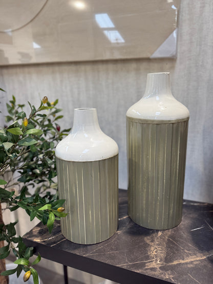Sage Green/Cream Vase